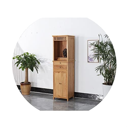 Buddhistischer Altar, Alter buddhistischer Nischen-Standschrank von Yumu, Opferschrank für den Gott des Reichtums, Opferplattform aus Massivholz, Opfertisch für den Haushalt, Guanyin mit Tür, Ni