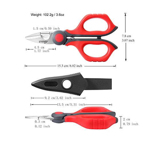LIVINGO 6" Multi-Purpose Electrician Scissors : Professional Heavy Duty Comfortable Grip Cable Cutting Shears and Wire Stripper with Crimping Function - Image 2