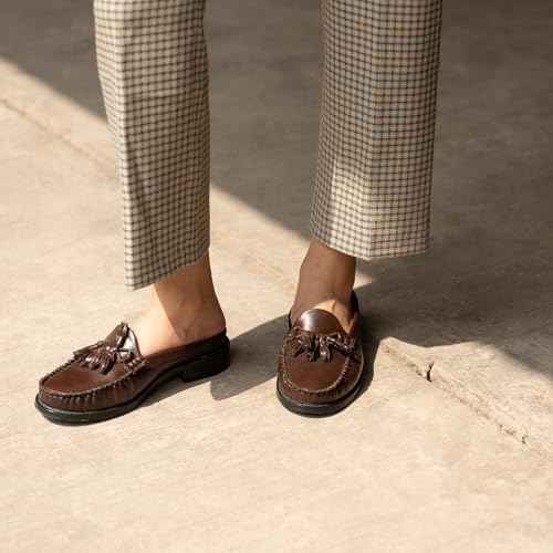 Image of Theater Women SherlocksTassel Loafers | Slip-On Mule Style with Soft Leather Finish | Comfortable & Stylish Flats for Work, Travel, and Casual Outfits
