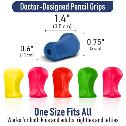 The Pencil Grip Neon Grippers 6-Pack, Pencil Grips for Kids Handwriting, Ergonomic Pen Holder for Righties & Lefties, Writing Practice for Kids, Toddlers, Adults, Writing Tool with Finger Cushion