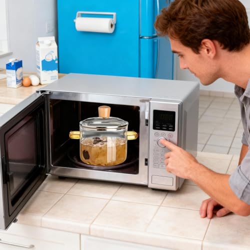 Faitout en verre transparent résistant à la chaleur pour soupe et lait - 3