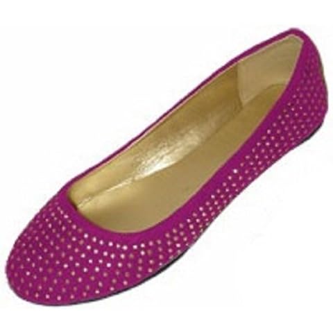 Shoes 18 Womens Faux Suede Rhinestone Ballerina Ballet Flats Shoes black Size: 9 UK Cover