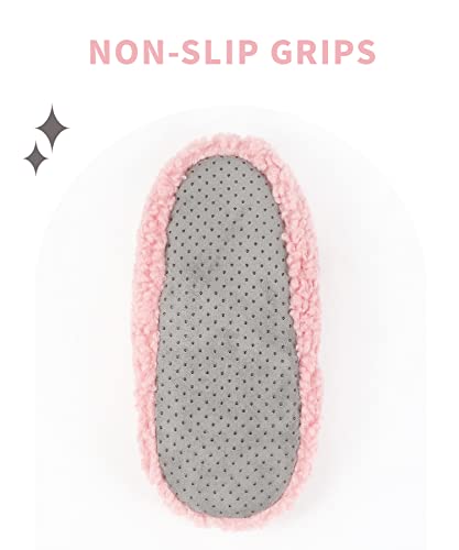 Image of DICUIRD Womens Fleece Slipper Socks Non-Slip Grippers Indoor Slippers