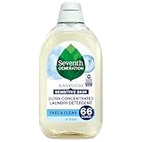 Seventh Generation Liquid Laundry Detergent Ultra Concentrated Easy Dose Technology for clean clothes Free & Clear Unscented 66 loads 683 mL