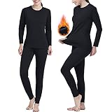 TVKSOM 2 Sets Thermal Underwear for Women Long Johns Fleece Lined Base Layer Ultra-Soft Pajama Set W