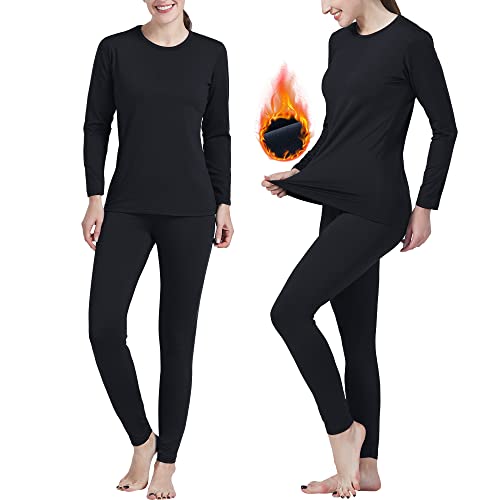 Tvksom 2 Sets Thermal Underwear For Women Long Johns Fleece Lined Base Layer Ultra-Soft Pajama Set Women Cold Weather #TOP13