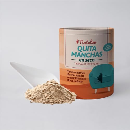 Natulim Tierras de Sommiéres - Polvo Limpiador en Seco 100% Natural - Quitamanchas para Sofás, Superficies, Suelo y Tapicerías - Elimina Manchas de Grasa, Absorbe Líquidos y Neutraliza Olores - 300g - imagen 2