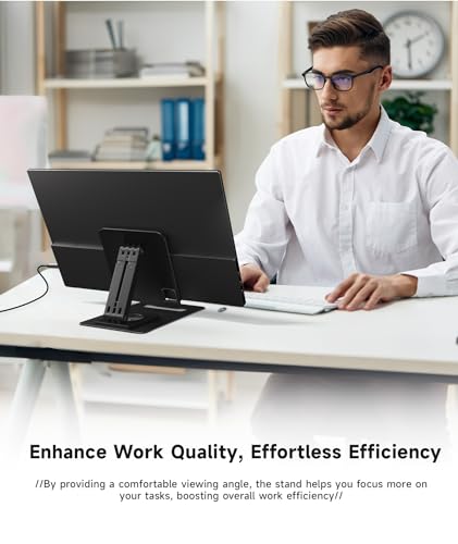 Image of Ingnok Adjustable Tablet Stand for iPad,Portable Monitor,Smart Phone | Desk Accessories for iPad mini Air Switch Kindle, Adjustable Height and Angle, 360 rotating base, Foldable Design