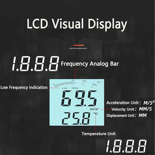 Aotroy HT1201 Vibration Meter,Vibrometer Split Probe Vibration Tester, Digital Vibration Analyzer Mechanical Vibration Meters Vibration Sensor Measure Acceleration thumb #4