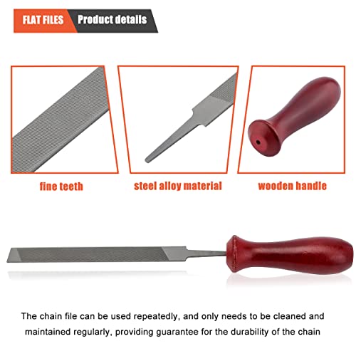 Hipa 12 Pack Chainsaw File, Chainsaw Sharpener Kit, 5/32", 3/16", 7/32", 1/8", 11/64", 13/64" Round Chainsaw File, 6 Inch Flat File,Depth Gauge,Quick Check Gauge #TOP3