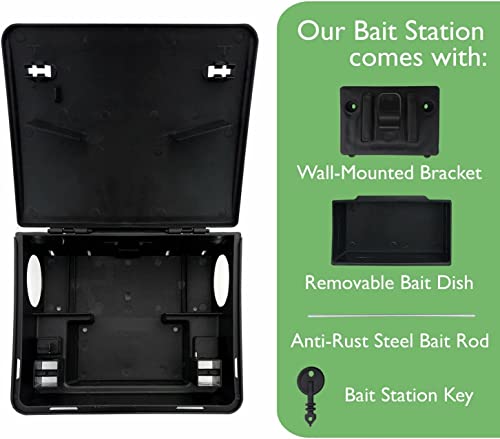 Rat Poisoning Bait Box Station Rodent Bait Station For Grain Bait And Blocks Rodent Control Fast Acting Bait Stations For Mouse Mice & Rats Blocks Bait Station (No Poison) Pack of 1.