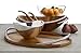 Nambe Braid Salad Bowl with Servers - Acacia Wood Bowl with Chrome Handles - 16