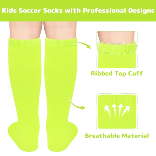 Image of Olreco 1 Pack Toddler Kids Youth Soccer Socks Girls Boys Baseball Socks Youth Knee High Softball Football Accessories Cotton