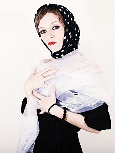 SATINIOR 1950s Chiffon Square Handkerchief Neck Scarf Satin Ribbon Hair Tie for Women2