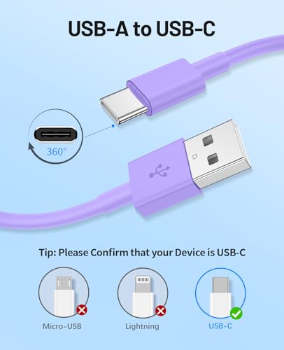 Image of Extra Long USB C Cable Fast Charging 15FT, [MFi Cerytified] Long USB A to USB C Cable for iPhone 16 15 Charger Cord 5m,Type C Cable C Charger for iPhone 16 15 Pro Max /16 15 Plus /iPad /Samsung (Purple)