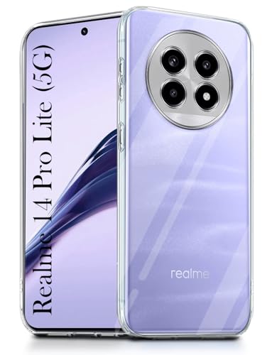 Image of Jkobi Back Cover for Realme 14 Pro Lite (Silicone Clear Shockproof Case with Camera Protection | Soft and Flexible | Transparent)