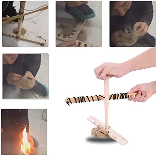 Namvo Bow Drill Kit Fire Starter Primitive Wood Survival Practice Friction Fire Tool Scout Outdoor Activity Kits Funny Primitive Survival Accessory for Teaching Outward Bound Training - Image 5