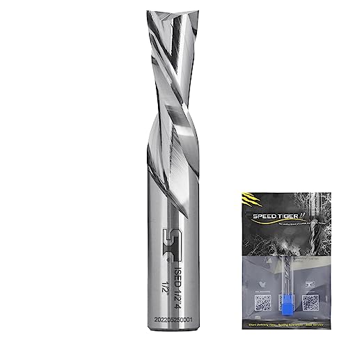Speed Tiger Carbide Spiral Router Bits Down Cut - Ised1/4” Diameter, 1” Cutting Length, 2-1/2"Ovl (1 Piece, 1/4") - For Wood, Oak, Mdf, Aluminum – Mill Bits Sets For Diyers & Professionals #TOP16