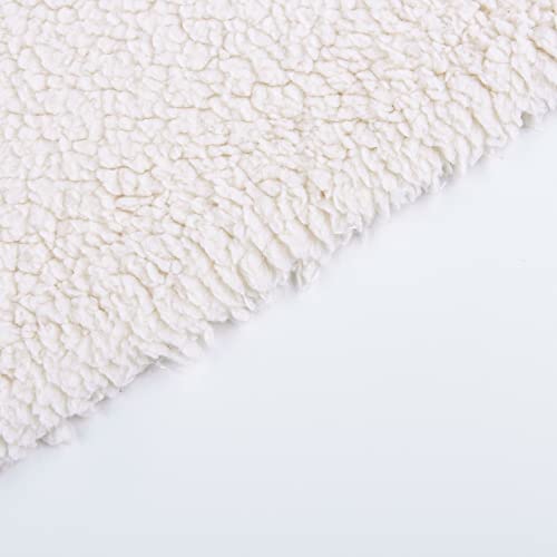 PINSOLA Kunstpelz Flor | Fellimitat zum Nähen | Hochwertiges Pelzimitat | Webpelz Meterware | 8 mm Florlänge | Creme | 1 Stuck= 0,5 m Cover