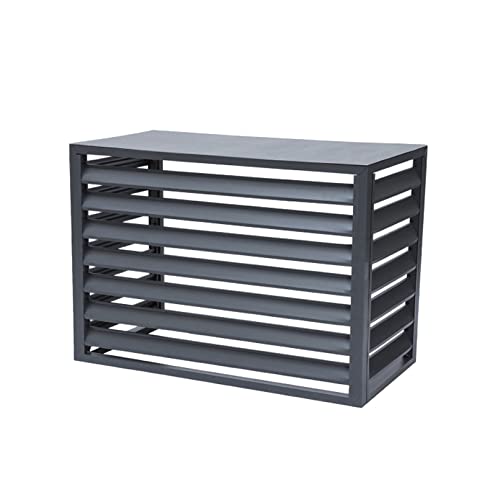 Aire acondicionado al aire libre valla cubierta de la pantalla privacidad vivienda para la basura aluminio flor rack louvered divisor negro