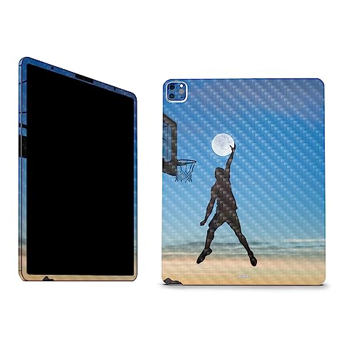Image of MightySkins Carbon Fiber Skin Compatible with Apple iPad Pro 12.9 inch M2 6th Gen (2022) Full Wrap Kit - Moon Dunk | Protective, Durable Textured Carbon Fiber Finish | Easy to Apply | Made in The USA