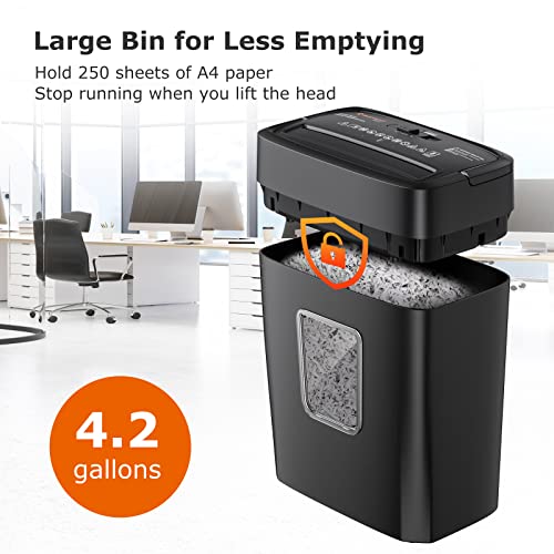 Bonsaii 8-Sheet Cross Cut Paper Shredder, Credit Cards/Mail/Staples/Clips Shredder For Home Use With 4.2 Gallon Bin (C261-C) #TOP5