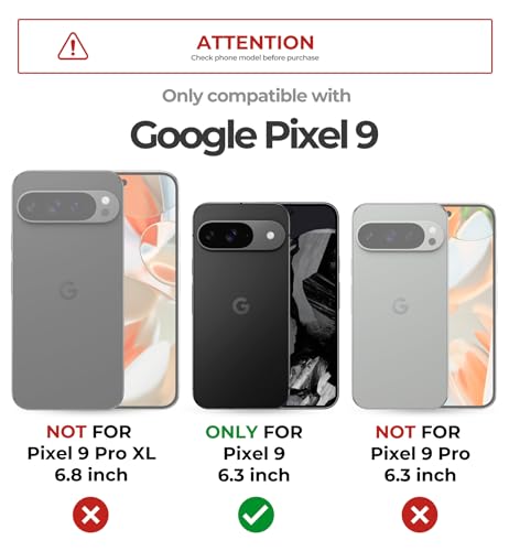 Dexnor for Google Pixel 9 Case with Slide Camera Cover & Built-in Screen Protector & Heavy-Duty Kickstand,Full-Body Protective Cover Rugged Bumper Cases for Pixel 9,Black(2024)