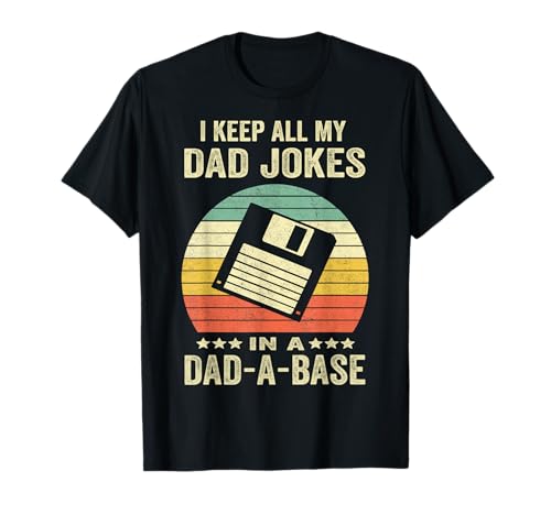 Mens Funny dad jokes in dad-a-base vintage for father's day T-Shirt