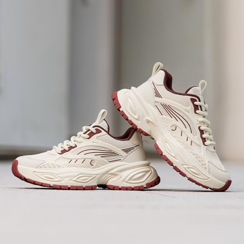 Image of Stylish and Durable Casual Mesh Walking Shoes for Men Chunky Platform Sneakers with Breathable Lace - Up Dad Style Footwear Ideal for Work Workout and Everyday Use