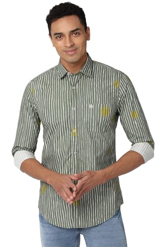 Image of Peter England Men's Striped Slim Fit Shirt