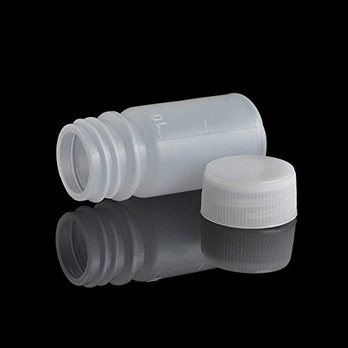 Gdgy Pe Plastic Empty Small Mouth Graduated Lab Chemical Container Reagent Bottle Sample Sealing Liquid Medicine Bottle (100Pcs 10Ml, 0.33) #TOP2