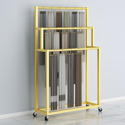 Estante de almacenamiento de tela resistente con ruedas giratorias de 360 grados, soporte de exhibición comercial de metal para exhibición de boutique, 80 cm