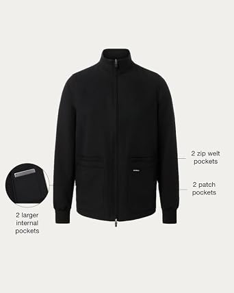 JAANUU Ceri Women's 6-Pocket Classic Scrub Jacket, Wrinkle Resistant
