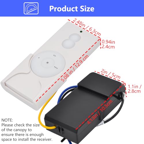 Yunbei Ceiling Fan Remote Control Kit Replacement For Minka-Aire Hand-Held Remote Control System thumb #3