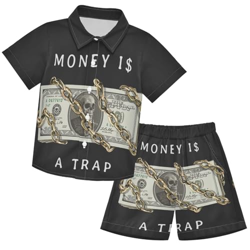 Image of visesunny Boys Hawaiian Shirt and Short Set Summer Outfit Kids 2 Piece Clothes Set 3-10Y