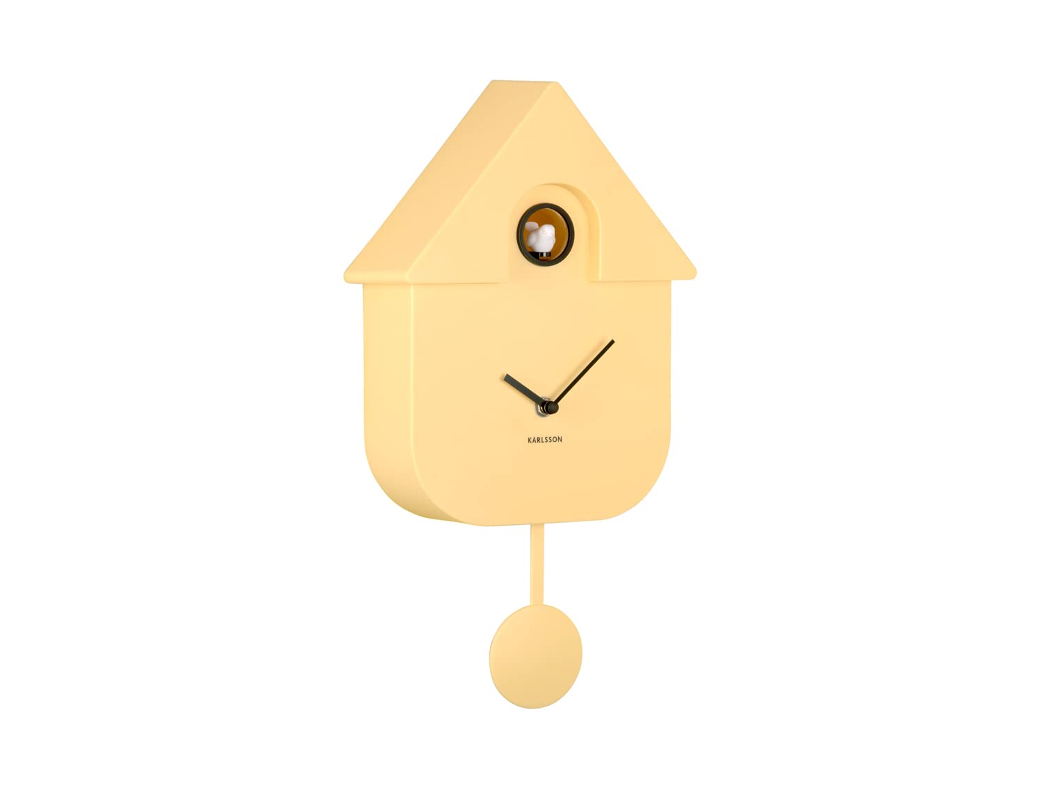 Karlsson Pendulum Modern Wall Cuckoo Clock (Soft Yellow - KA5768LY), standard size