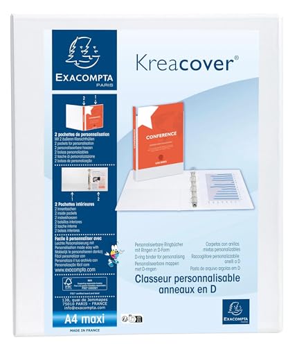 Classeurs personnalisables A4 Maxi Exacompta blanc en carton lot de 10