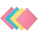 Reusable Swedish Dishcloths for Kitchen – Eco Friendly Paper Towel Alternative – Absorbent, Washable, Compostable Cleaning Cloths – 4 Pack by Paperless Kitchen