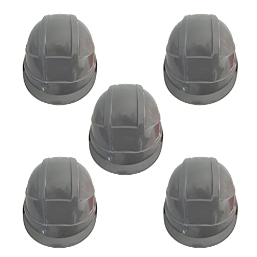 Image of LADWA Grey Heavy Duty Director Safety Helmet, ISI Marked Industrial Protective Hard Hat for Construction and Outdoor Safety Applications (Pack of 5)