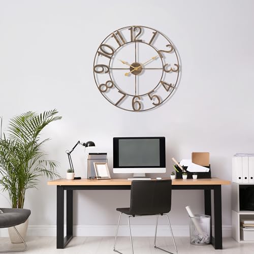 Sorbus Large Wall Clock, Metal Frame, Battery Powered (24 Inch, Bronze) - image 7