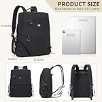 DUSLANG 15.6 Inch Laptop backpack for Men and Women, Anti theft Laptop backpack with USB Charging Port for College, Business, Black - Image 5