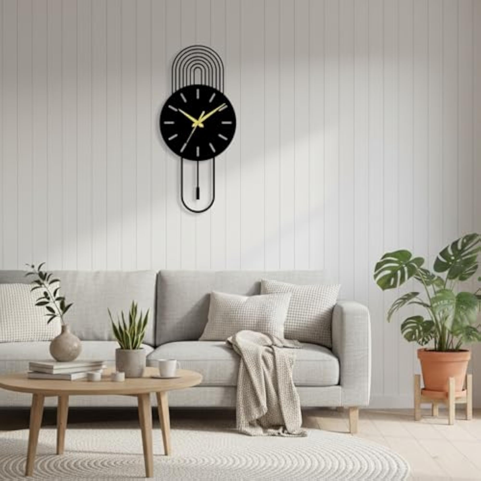 Modern Metal Wall Clock for Living Room Decor