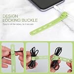 Donruby 24Pcs Silicone Cable Ties - Reusable & Washable with Locking Buckles, Adjustable Fastening Cable Management Straps, Multi-Purpose High Elasticity Cord Organizer (4 Colors)