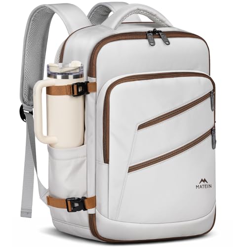 MATEIN for Ryan Air Cabin Bag 40x30x20 Ryanair Underseat Bag 40x30x20 with Wet Pocket Travel Rucksack Cabin Size Water Resistant Carry On Backpack Perfect for Flights and Weekend Travel White