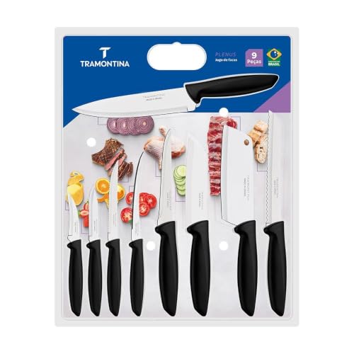 JOGO FACAS INOX 9PC PLENUS PRE