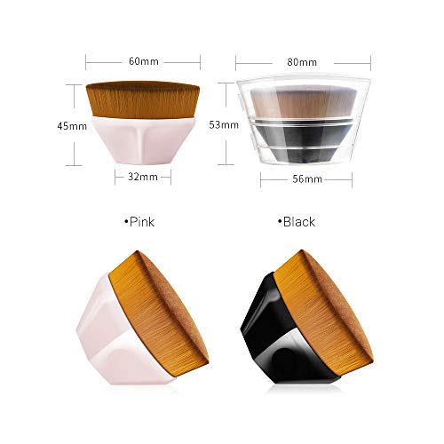Makeup Foundation Brush Kabuki Brush Cosmetics Make Up Tool for Flawless Powder Foundation Blending Liquid (Black)