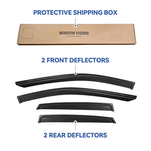 Image of Window Visors Rain Guards for 2018-2023 Hyundai Kona, Out-Channel Window Vent Wind Deflectors Visors Shades for 18-23 Kona
