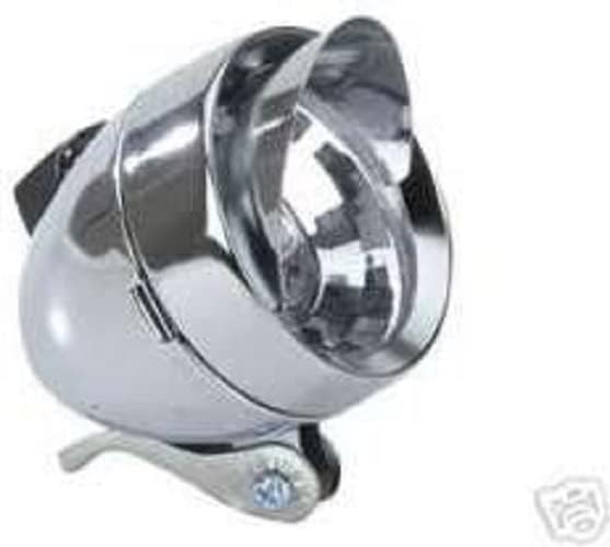 Bullet Headlight with Visor Chrome Bicycle Light