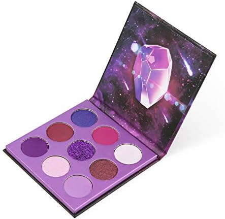 Docolor Eyeshadow Palette 9 Colors Gemstone Shadow Palette Highly Pigmented Mattes Shimmers Naked Smokey Glitter Cream Colorful Powder Blendable Long Lasting Waterproof Makeup Palette-Purple