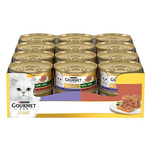 GOURMET Gold Cibo Umido per Gatti Adulti Paté con Agnello e Anatra 24 Lattine da 85g